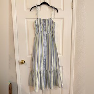 Aerie Maxi Striped Tier Button Front Maxi Dress is Bow Straps - Women’s S